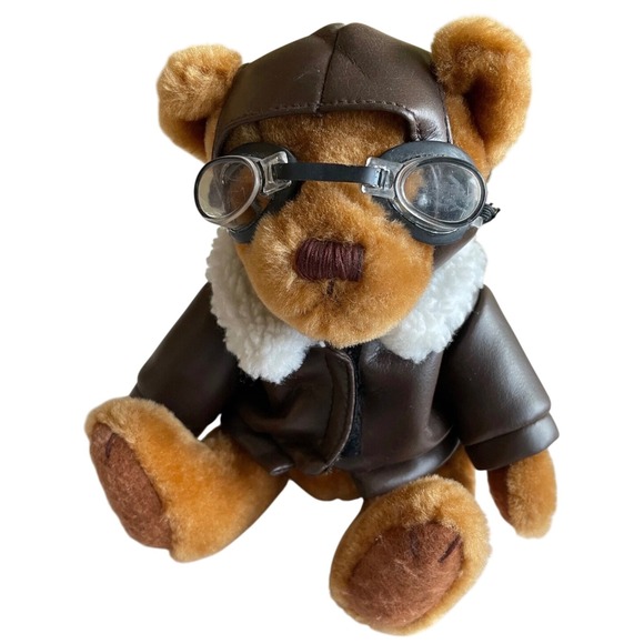 US Airways Other - Vintage US Airways Pilot Teddy Bear Kids Small Brown Aviator Flight Jacket